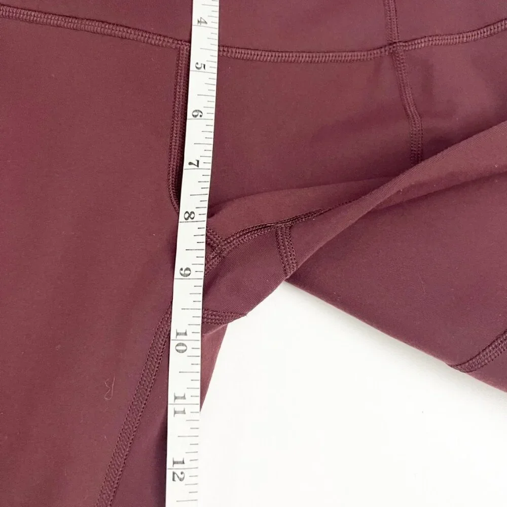 Lululemon Leggings Women's 6 Bordeaux Drama Gather & Crow Crop Slit Capri
